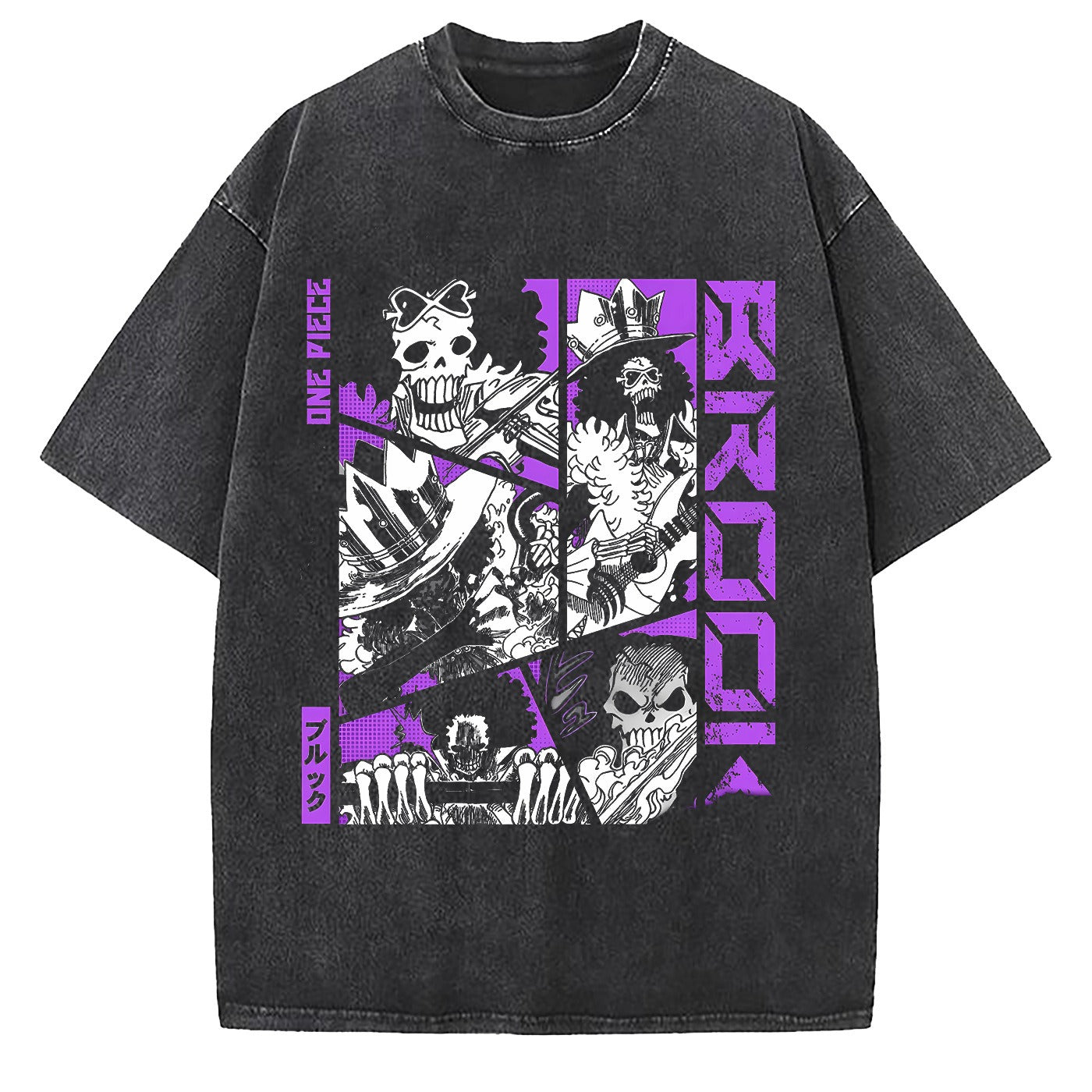 One Piece Luffy Wash - Camiseta de algodón grande y suelta