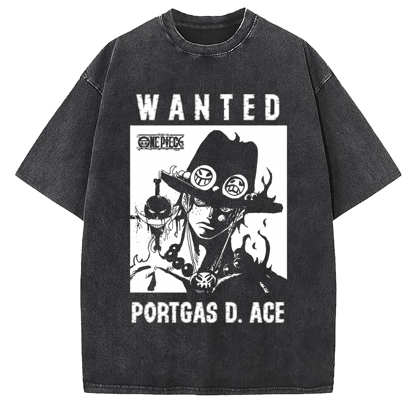 One Piece Luffy Wash - Camiseta de algodón grande y suelta