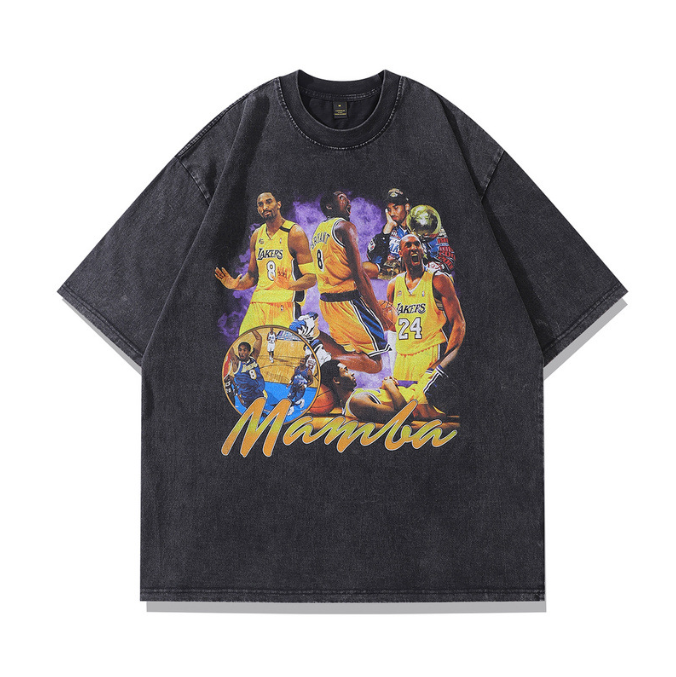 Camiseta de manga corta con estampado de figuras de estilo retro de hip hop de High Street