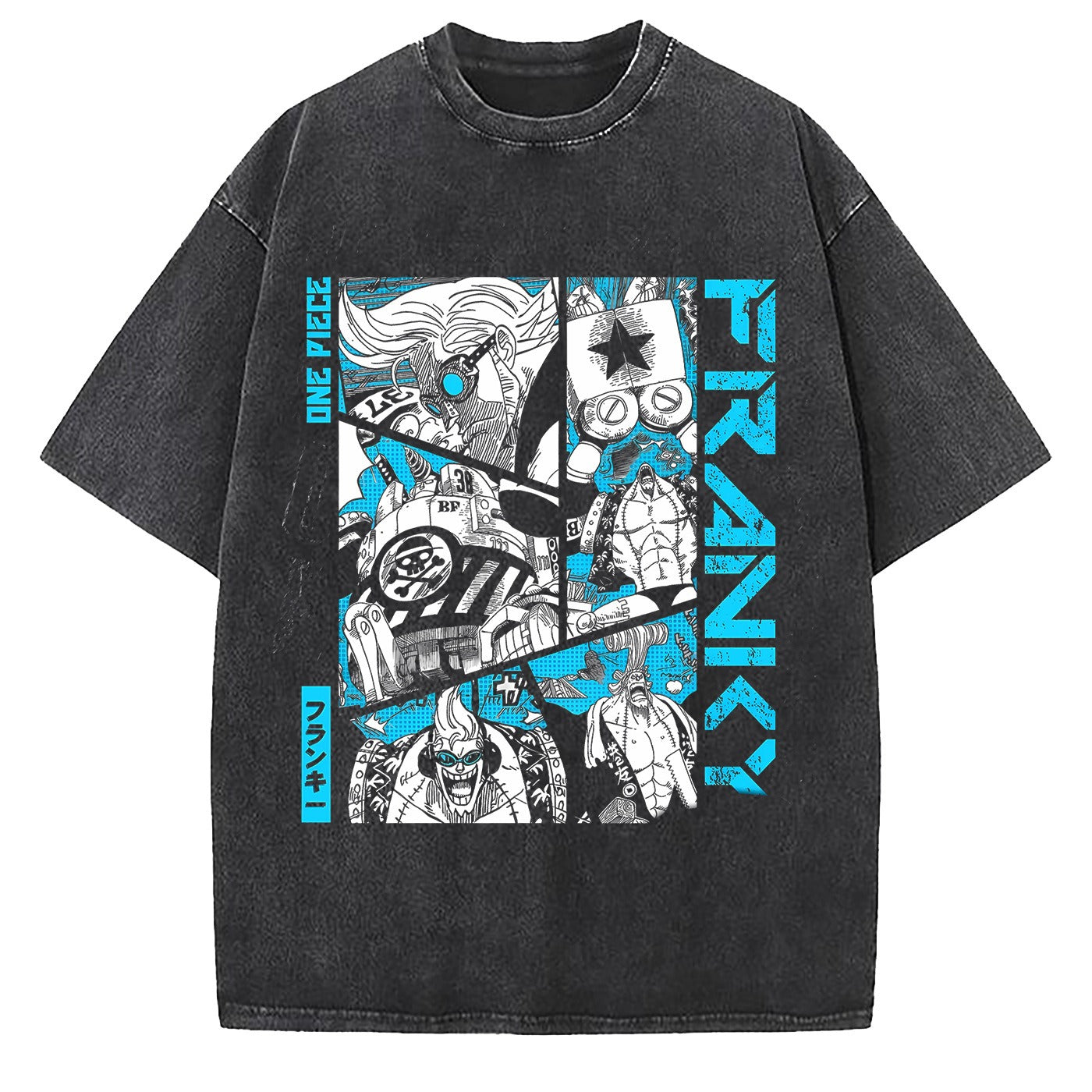 One Piece Luffy Wash - Camiseta de algodón grande y suelta