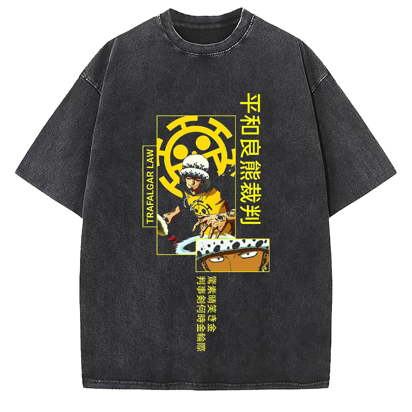 One Piece Luffy Wash - Camiseta de algodón grande y suelta