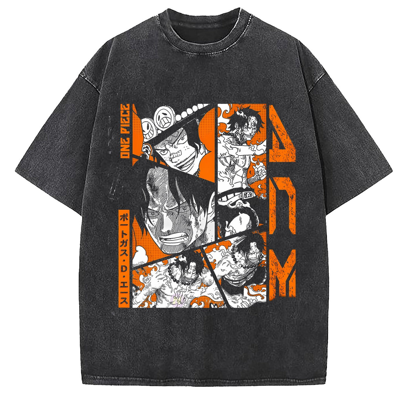 One Piece Luffy Wash - Camiseta de algodón grande y suelta