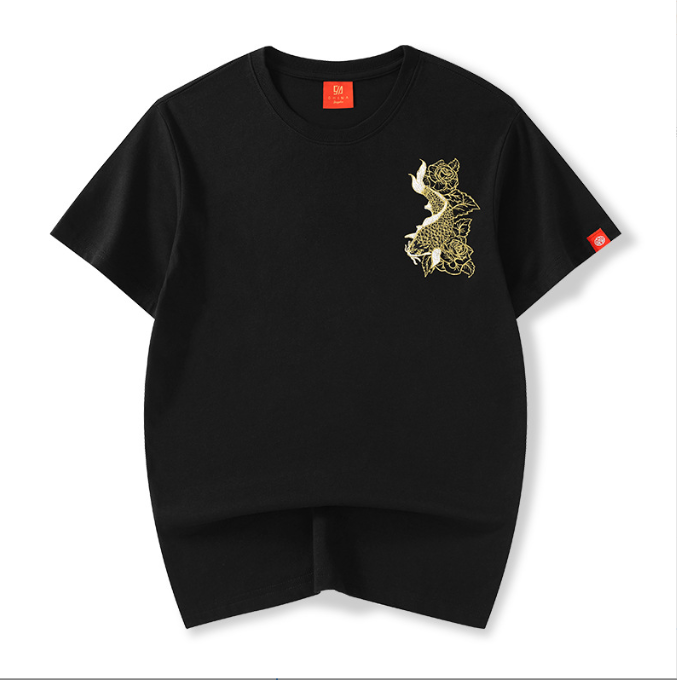 Camiseta informal de algodón con bordado industrial