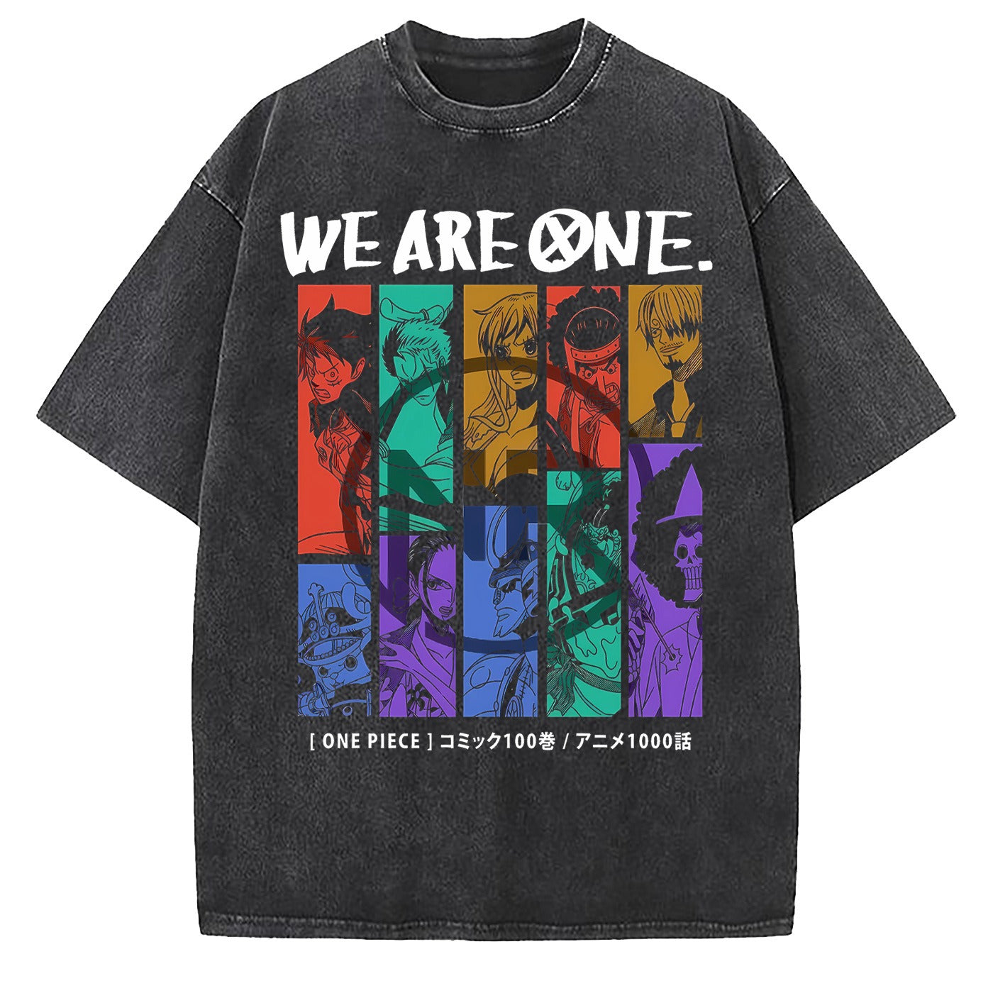 One Piece Luffy Wash - Camiseta de algodón grande y suelta