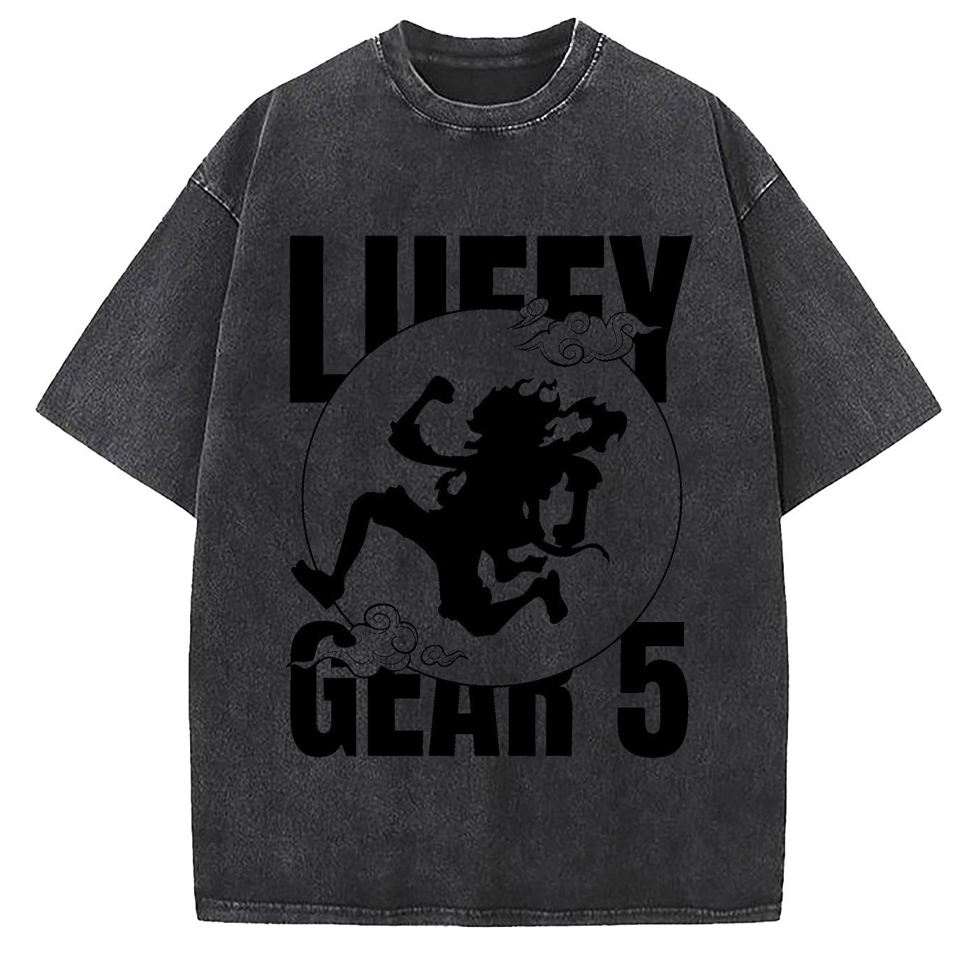 One Piece Luffy Wash - Camiseta de algodón grande y suelta