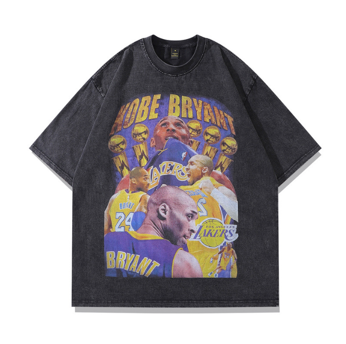 Camiseta de manga corta con estampado de figuras de estilo retro de hip hop de High Street