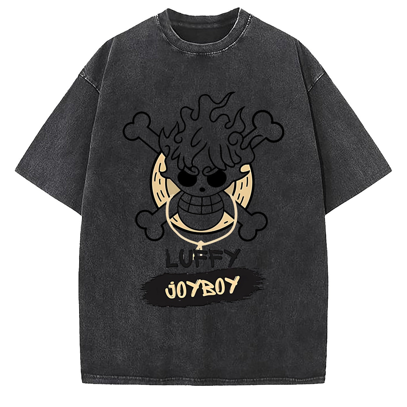 One Piece Luffy Wash - Camiseta de algodón grande y suelta
