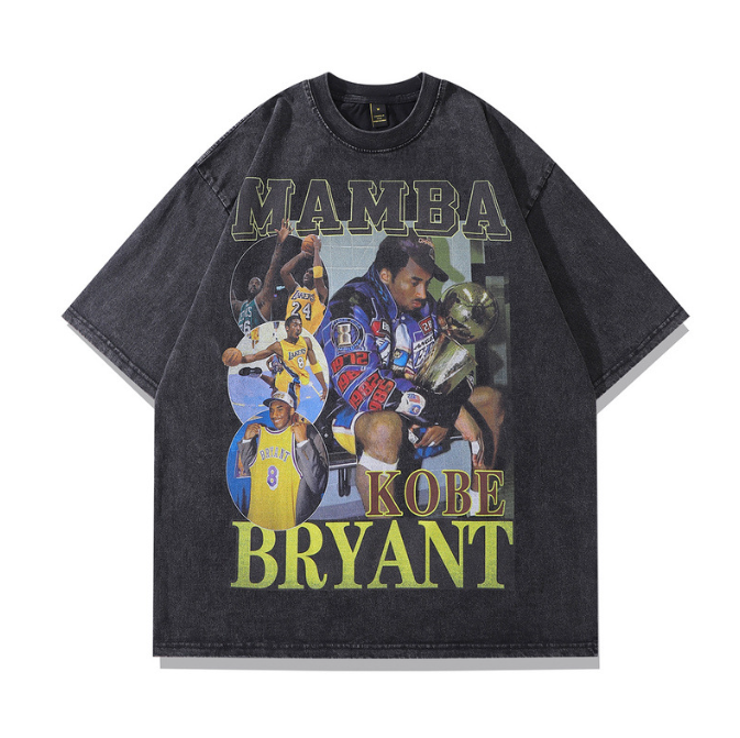 Camiseta de manga corta con estampado de figuras de estilo retro de hip hop de High Street