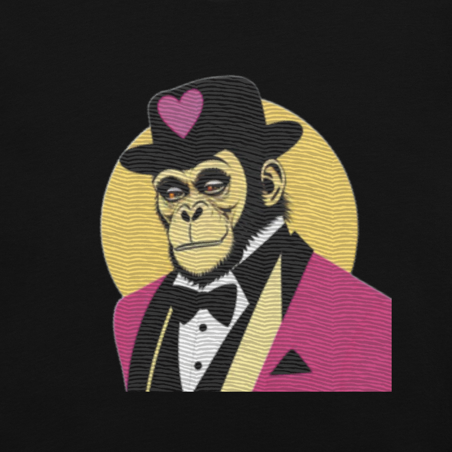 Mono de corazón elegante