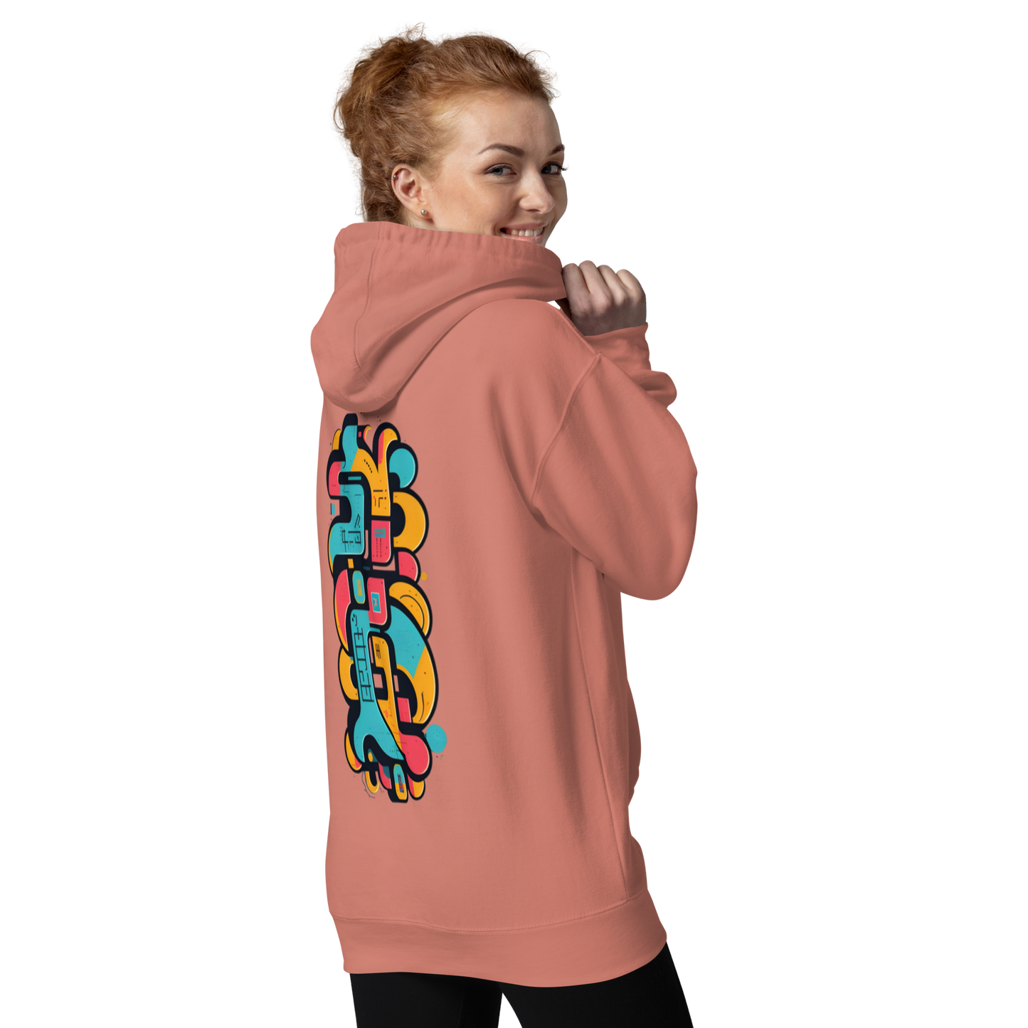 Color Clash Graffiti Hoodie
