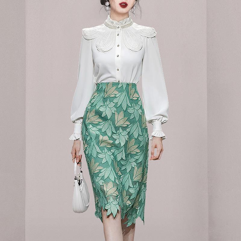 Two-Piece Overskirt Suit