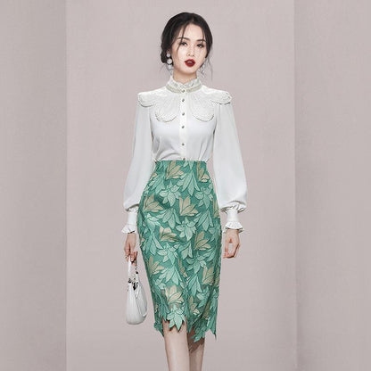 Two-Piece Overskirt Suit