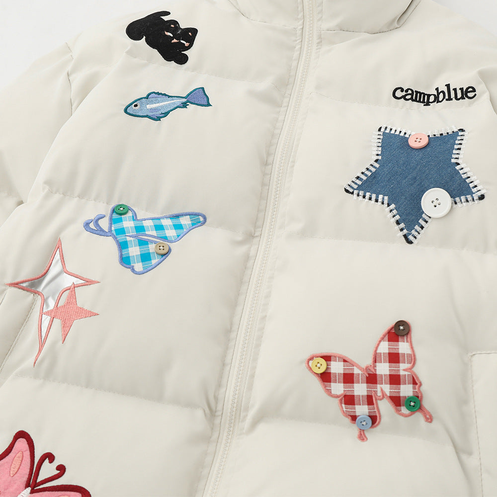 Chaqueta con parche de mariposa