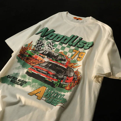 Camiseta gráfica de coches de carreras antiguos