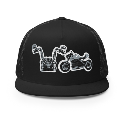 Gorra de camionero con diseño de motos