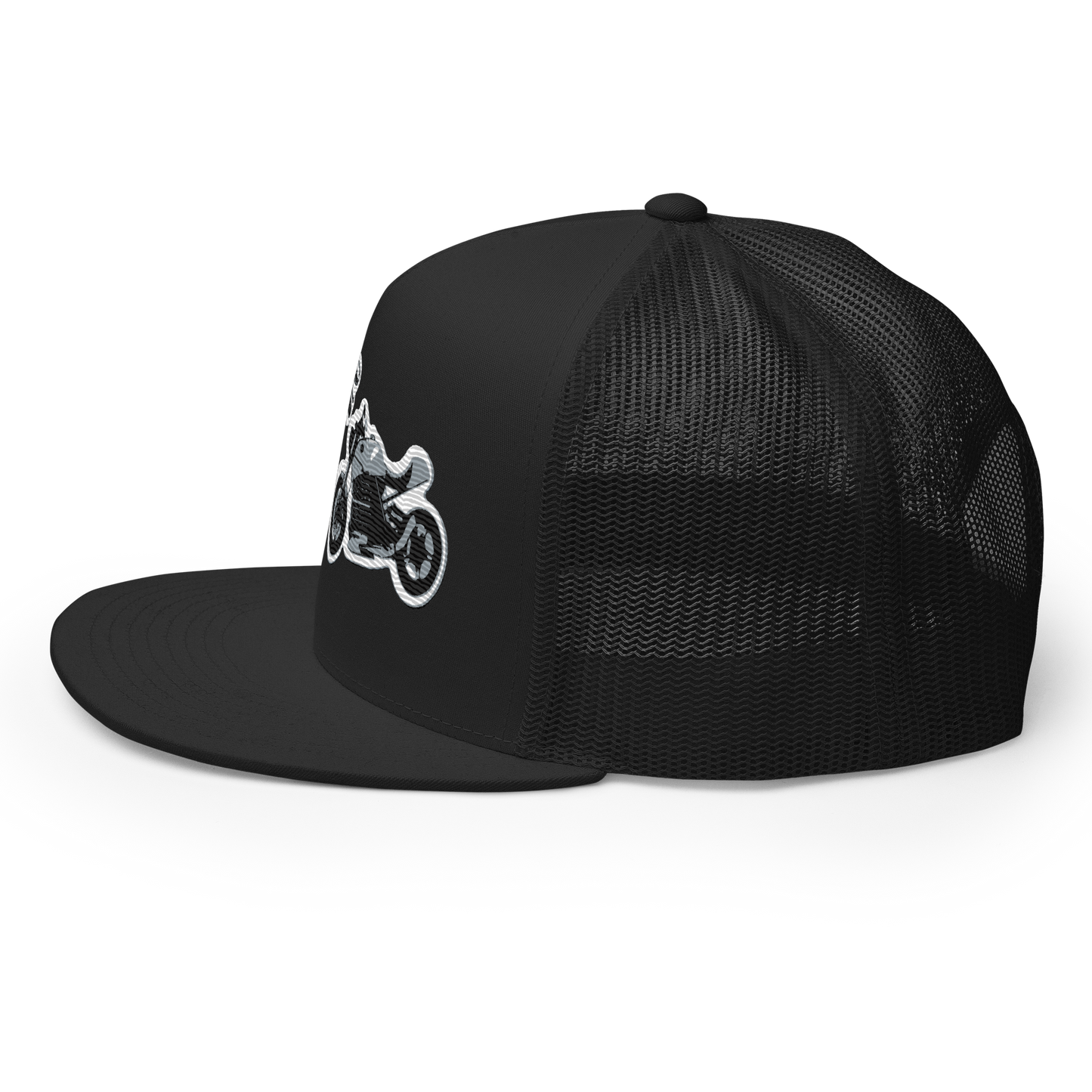 Gorra de camionero con diseño de motos