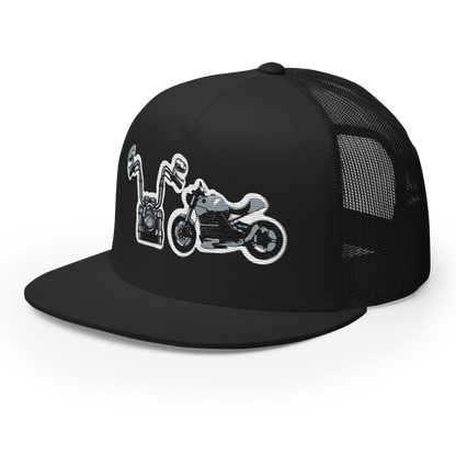 Gorra de camionero con diseño de motos