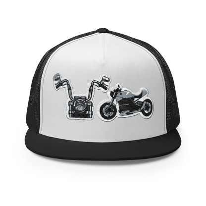 Gorra de camionero con diseño de motos