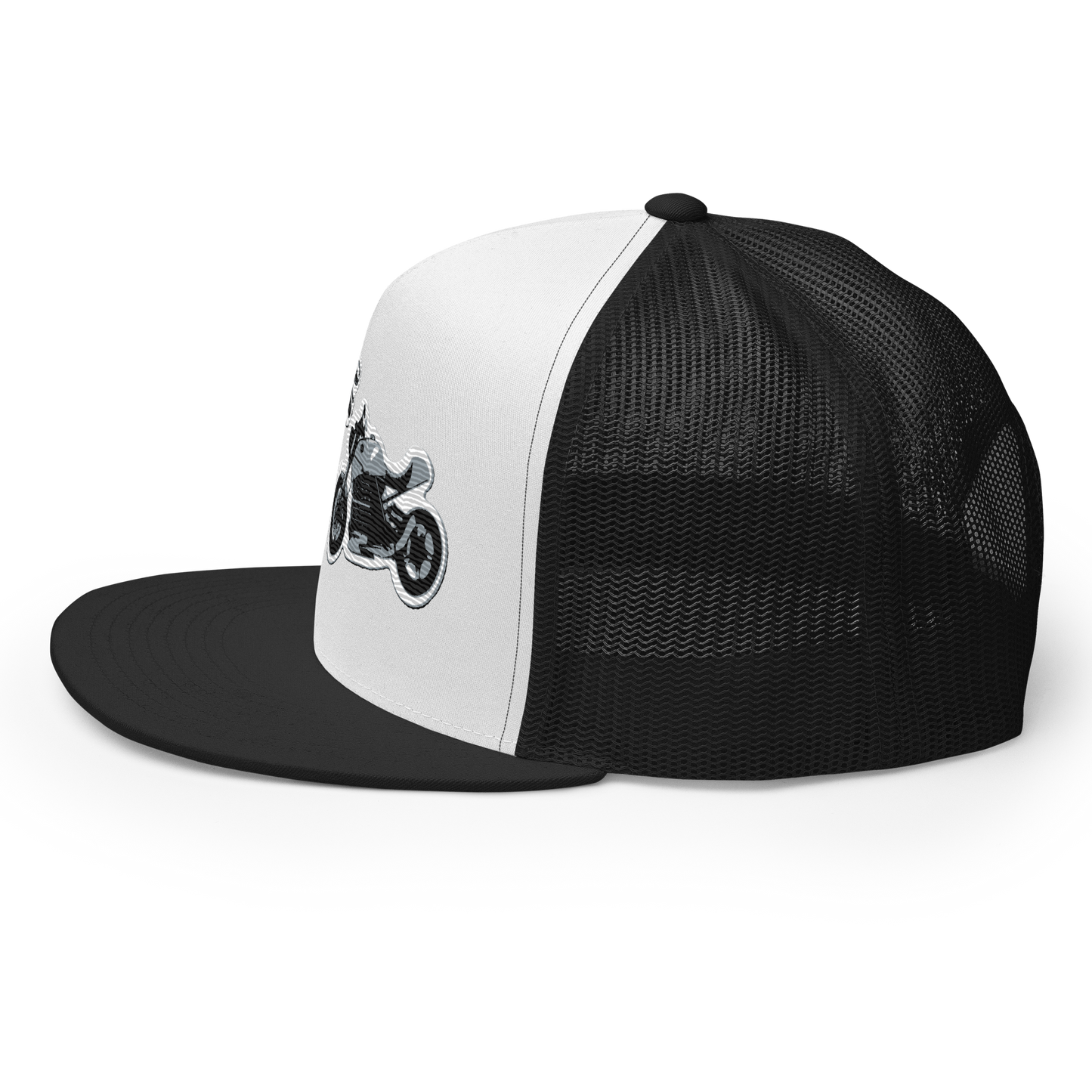 Gorra de camionero con diseño de motos