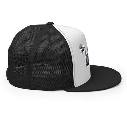 Gorra de camionero con diseño de motos