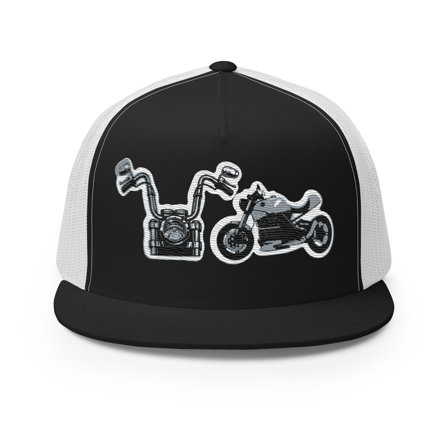 Gorra de camionero con diseño de motos