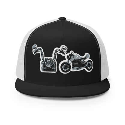 Gorra de camionero con diseño de motos