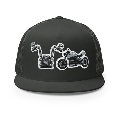 Gorra de camionero con diseño de motos