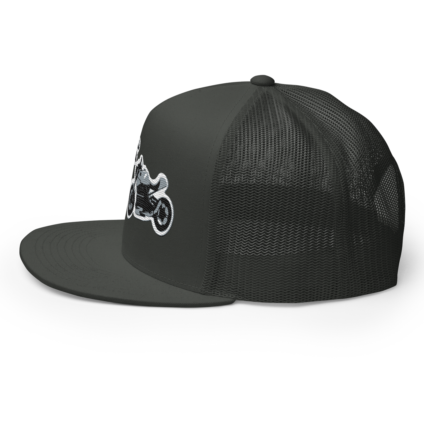 Gorra de camionero con diseño de motos