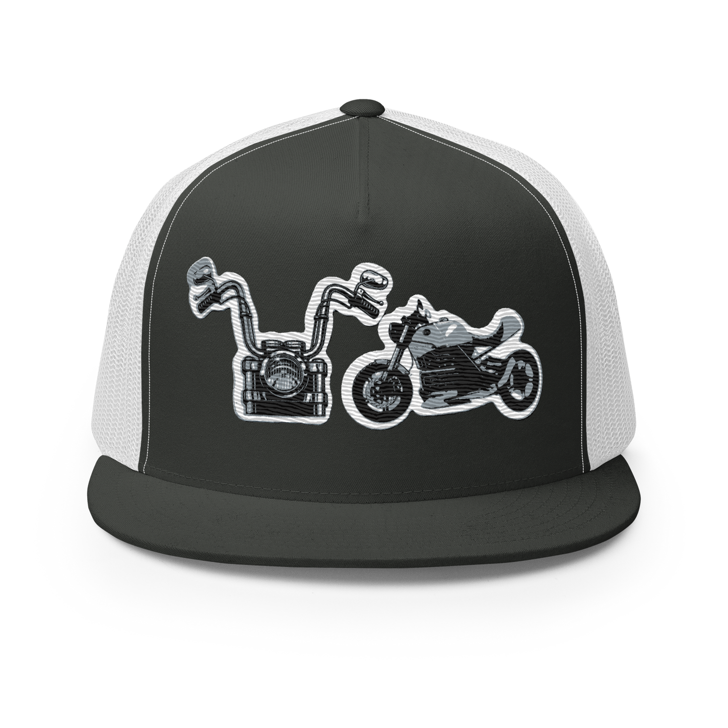 Gorra de camionero con diseño de motos