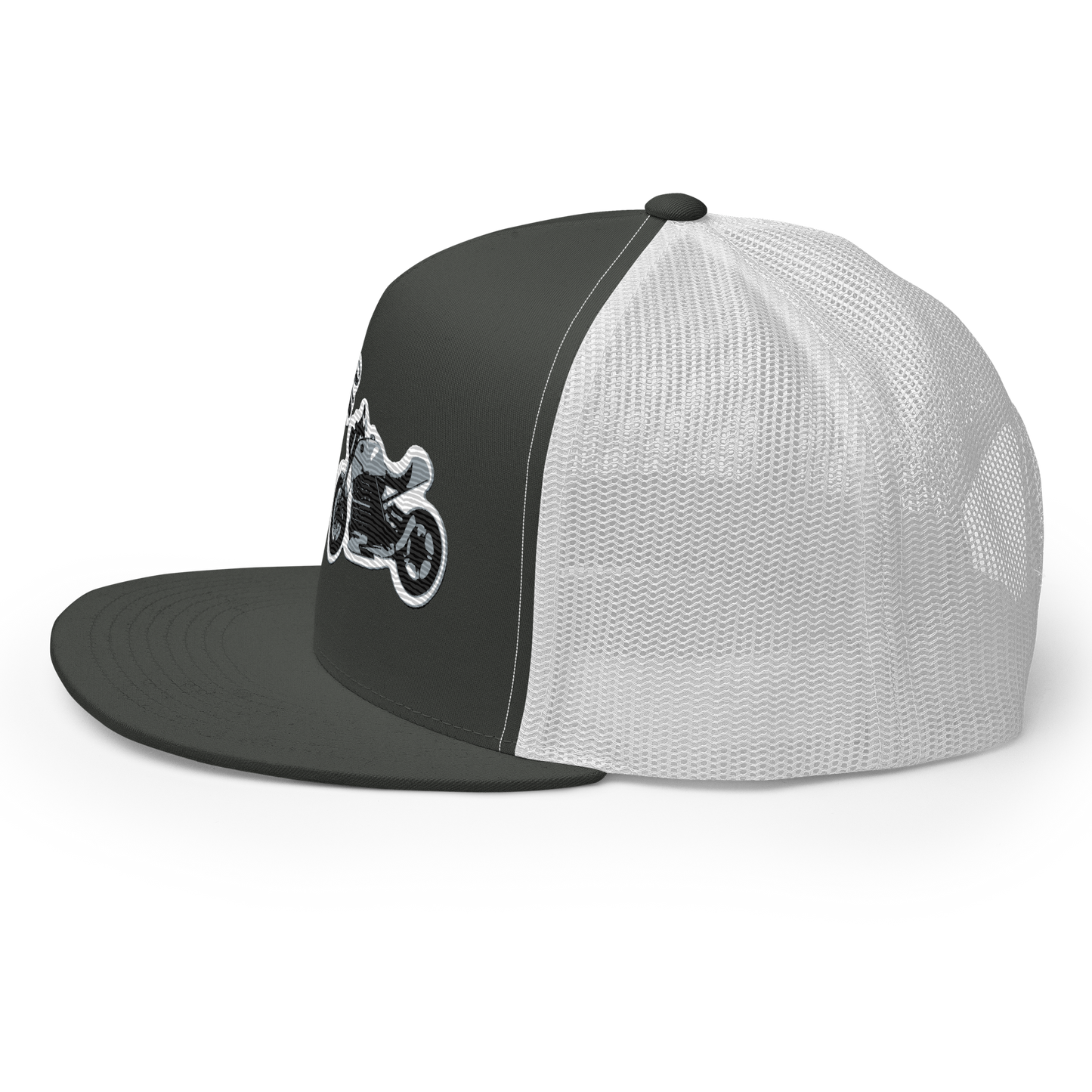 Gorra de camionero con diseño de motos