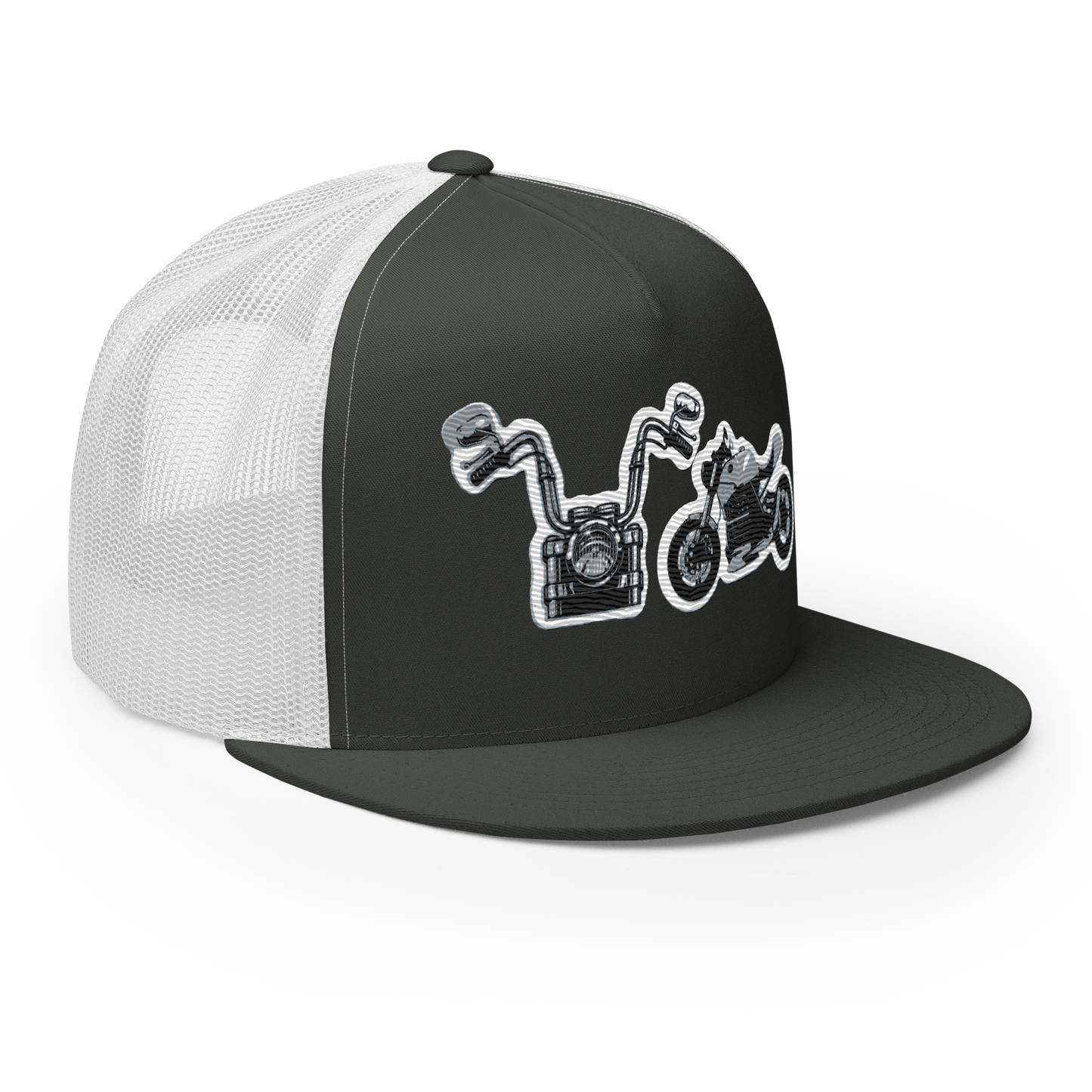 Gorra de camionero con diseño de motos