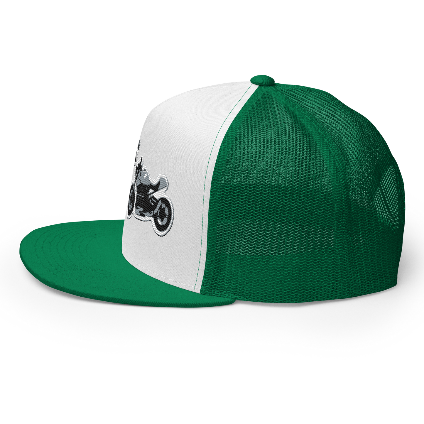 Gorra de camionero con diseño de motos