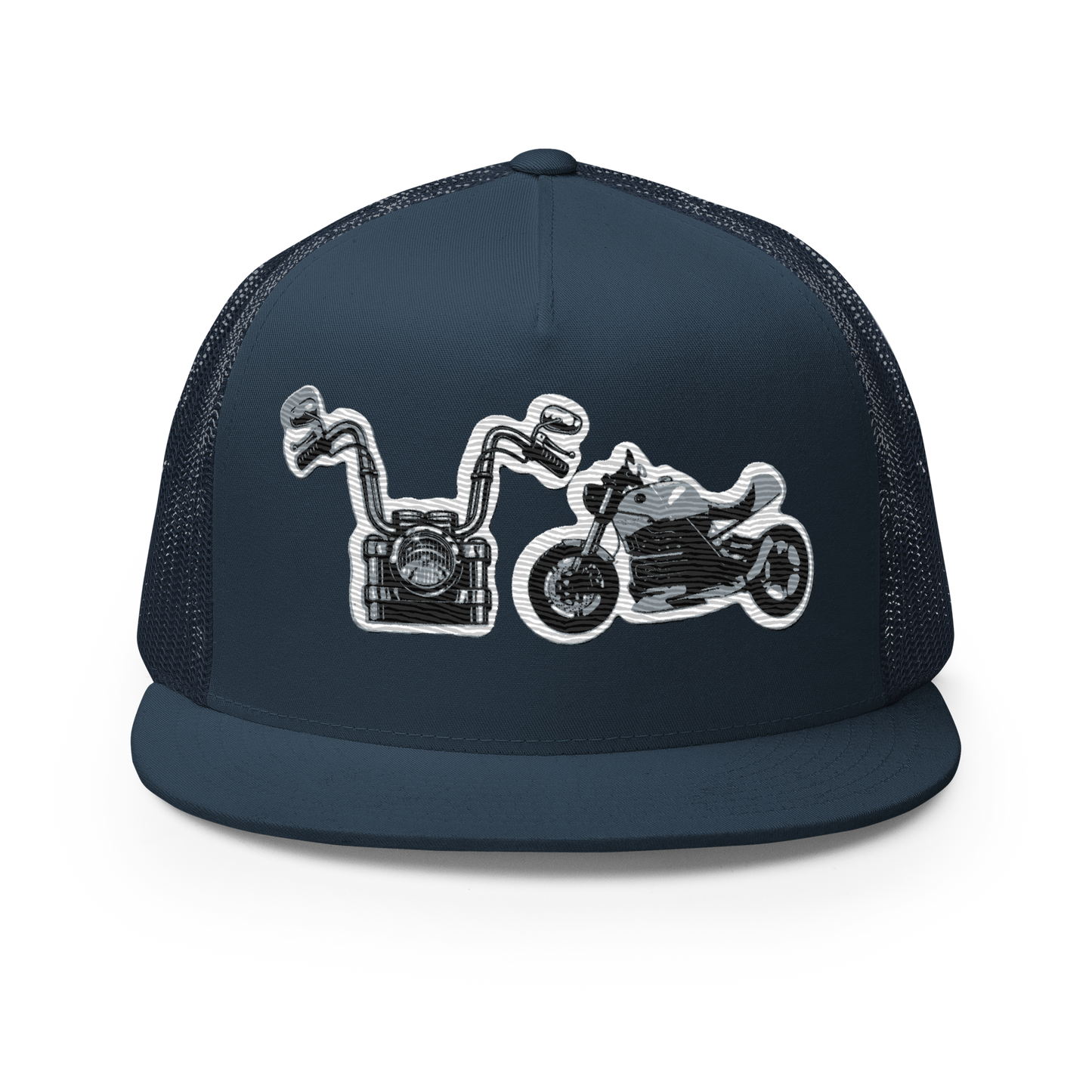 Gorra de camionero con diseño de motos