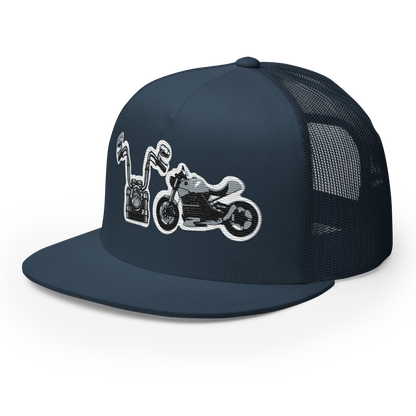 Gorra de camionero con diseño de motos