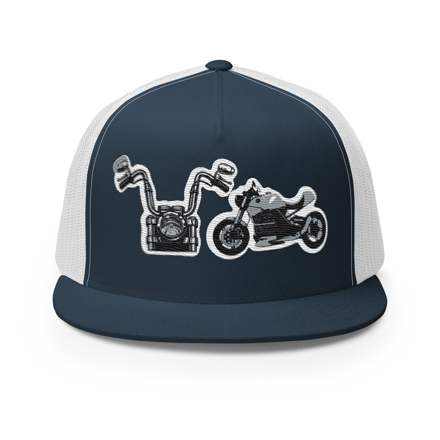 Gorra de camionero con diseño de motos