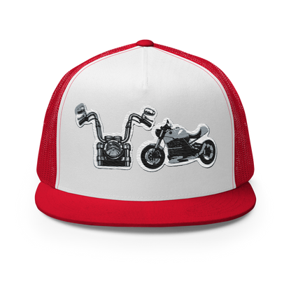 Gorra de camionero con diseño de motos