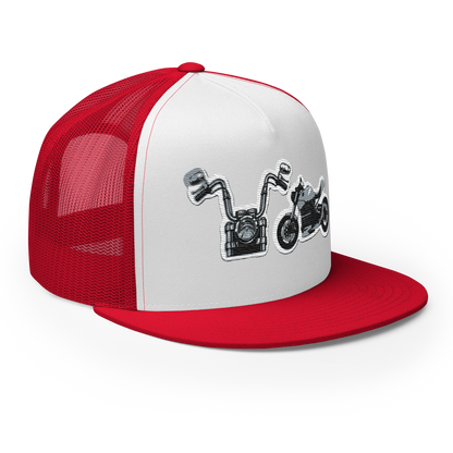 Gorra de camionero con diseño de motos