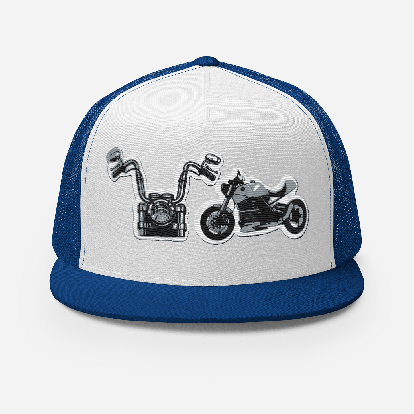 Gorra de camionero con diseño de motos