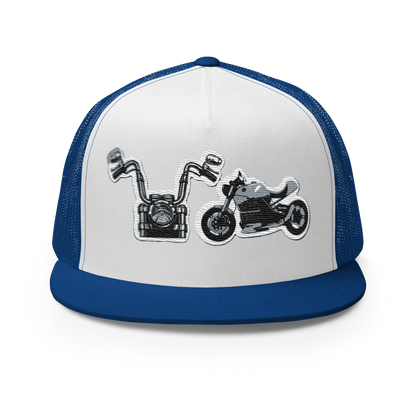 Gorra de camionero con diseño de motos