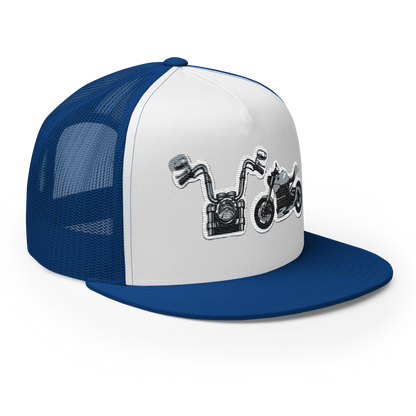 Gorra de camionero con diseño de motos