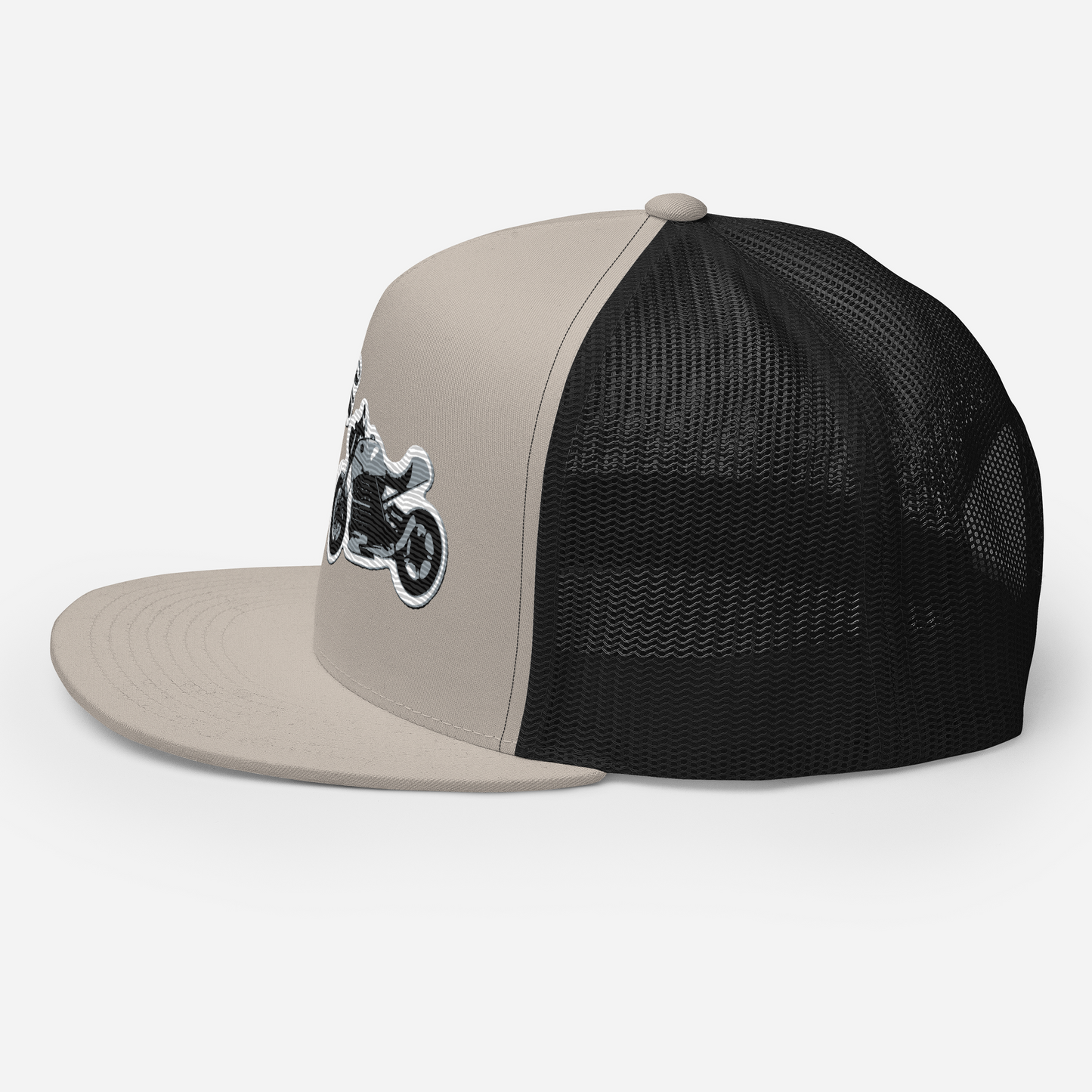 Gorra de camionero con diseño de motos