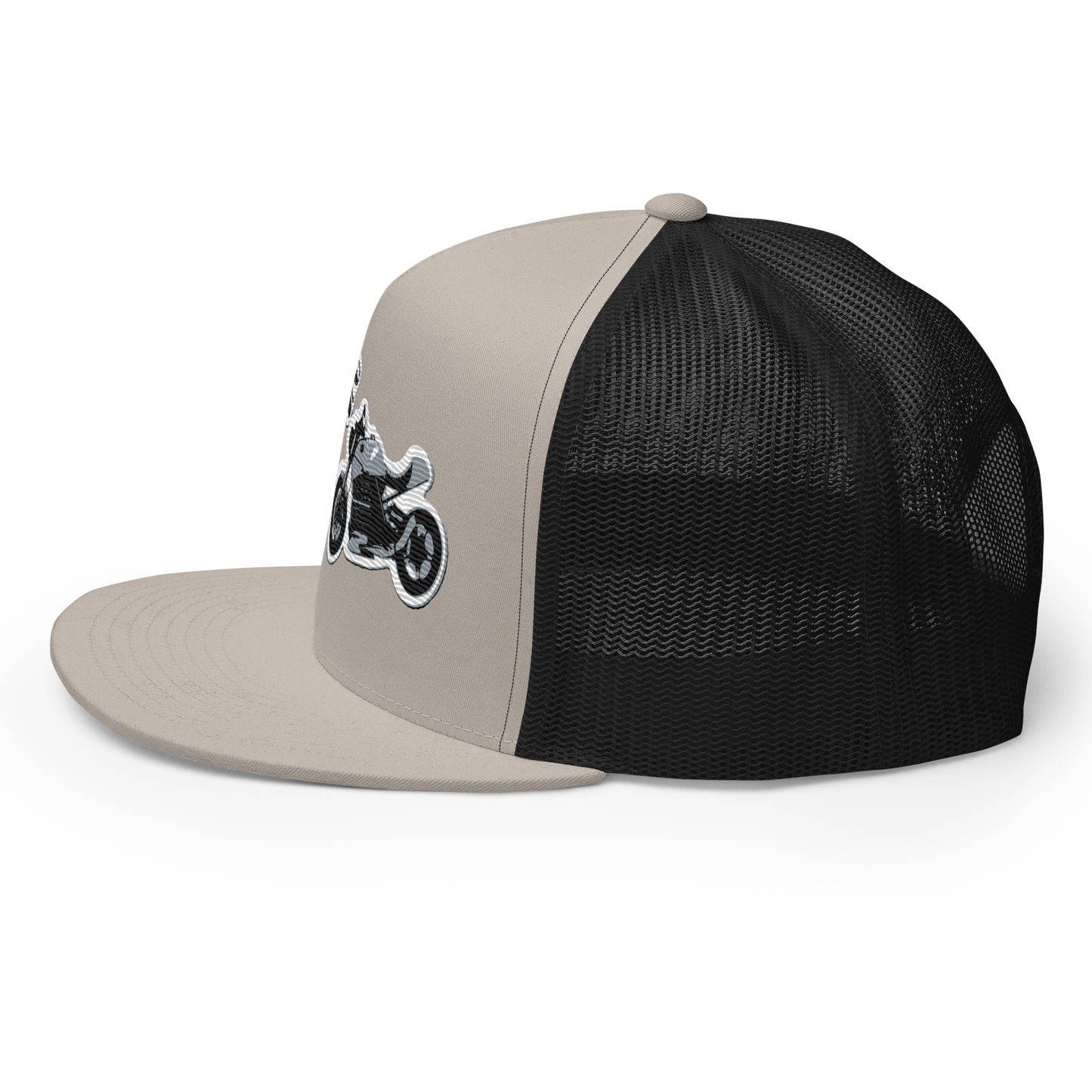 Gorra de camionero con diseño de motos