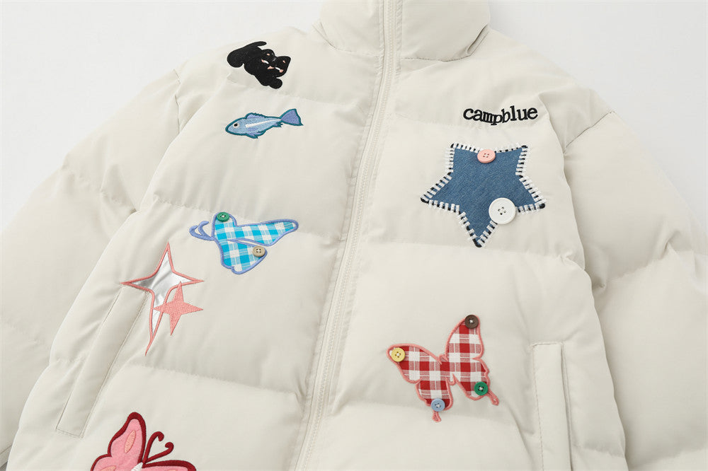 Chaqueta con parche de mariposa