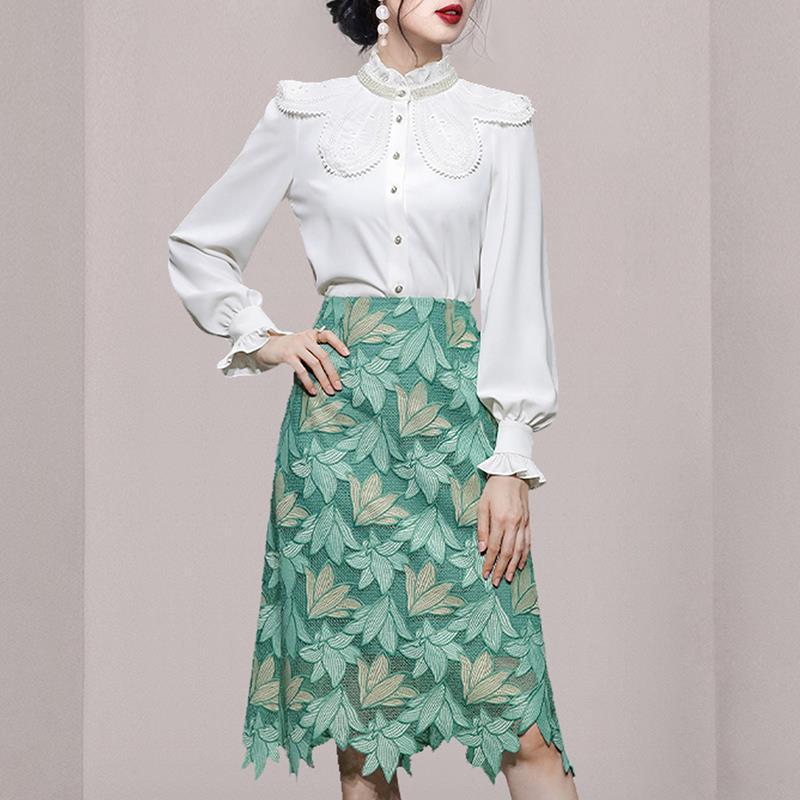 Two-Piece Overskirt Suit