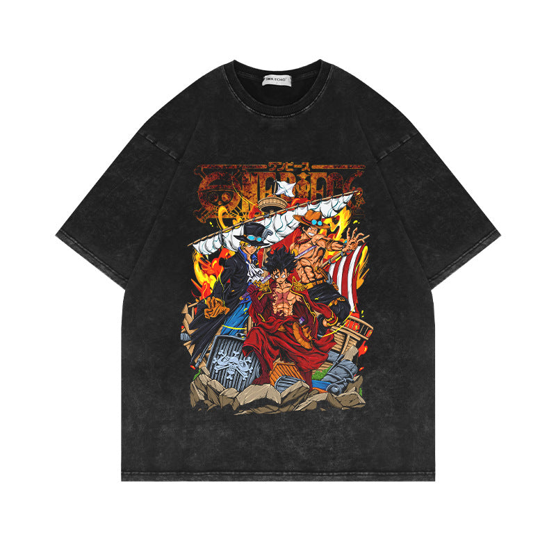 Camiseta de manga corta del rey pirata Luffy