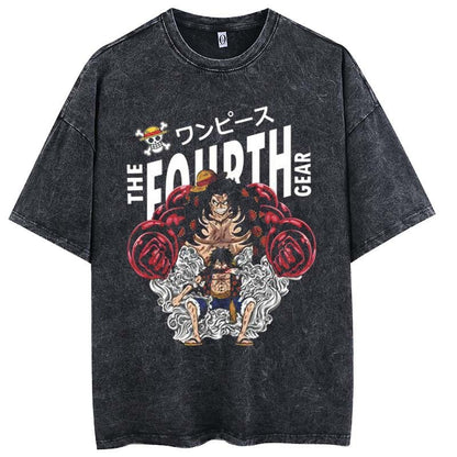 One Piece Print Cartoon Style T-shirt