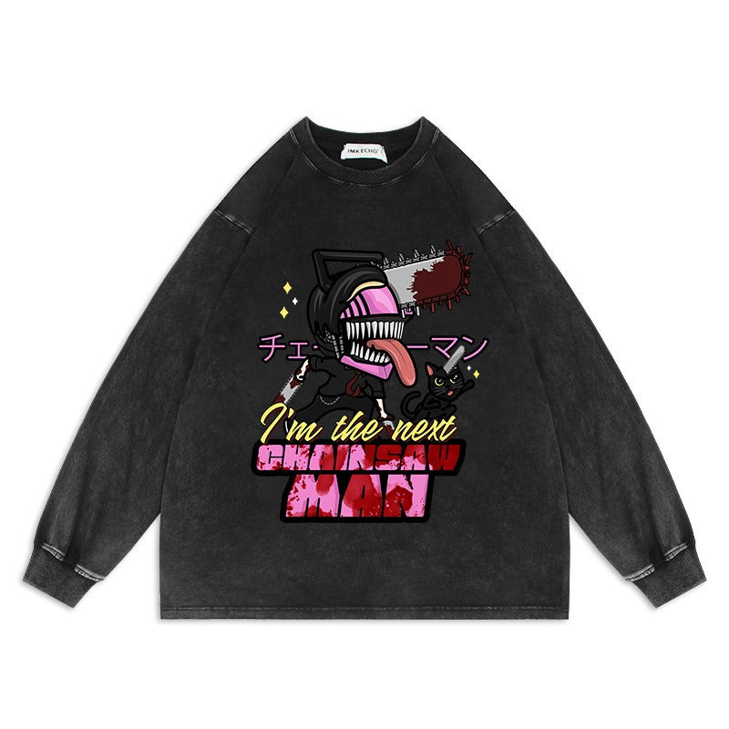 Chainsaw Man Anime Washed Old Sweater