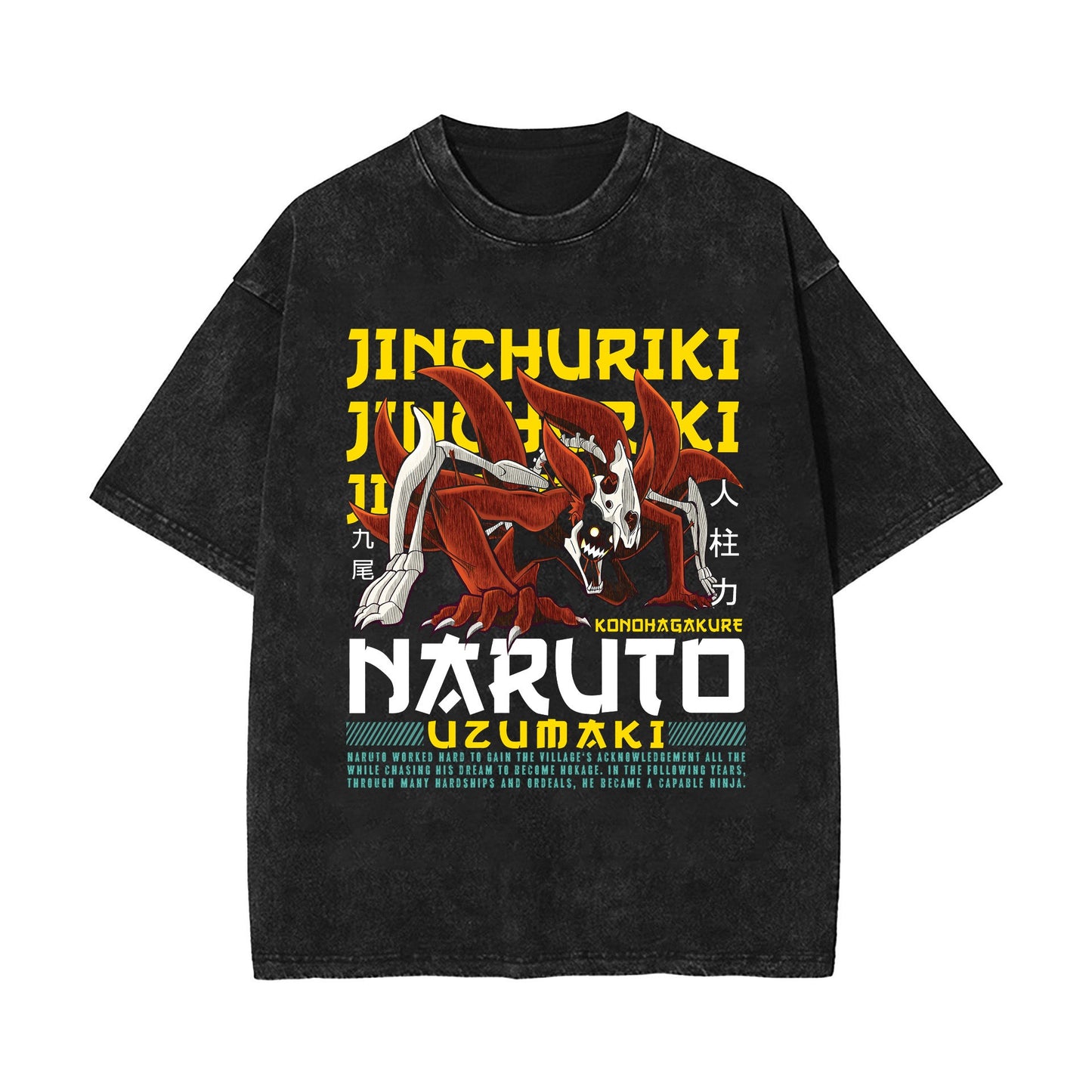 Camiseta de manga corta antigua de Naruto Sasuke