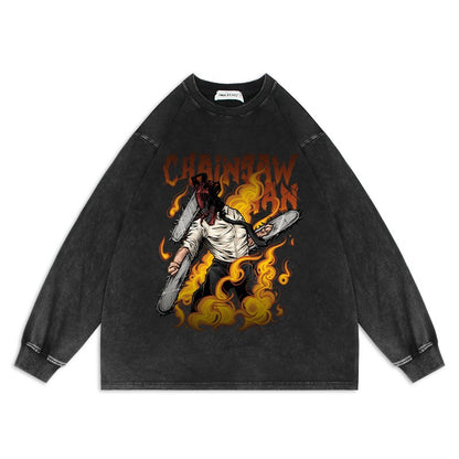 Chainsaw Man Anime Washed Old Sweater