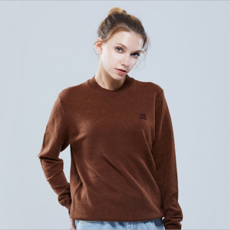 Crew Neck Pullover Long-Sleeved Knitted